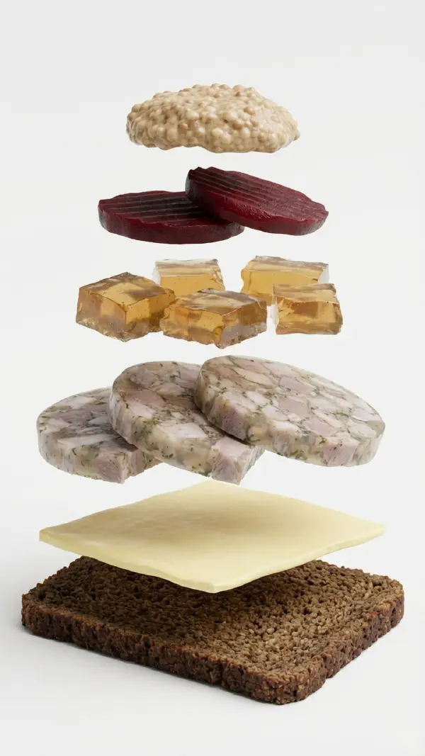 Sylte assembly with mustard and meat jelly © kvalifood.com