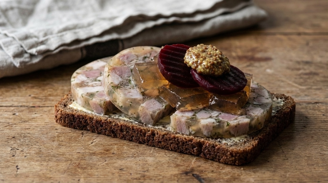 Sylte with Mustard and Meat Jelly