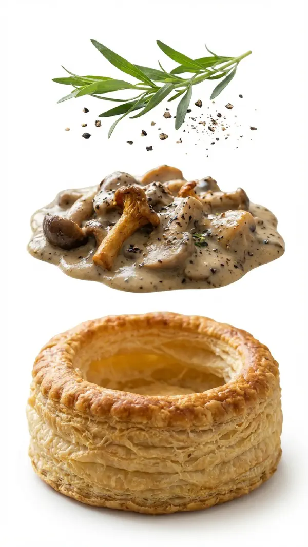 Tarteletter assembly with mushrooms and tarragon © kvalifood.com