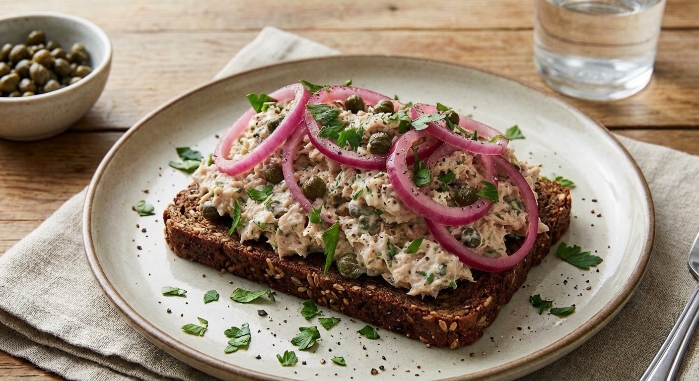 Tuna Salad with Pickled Red Onions and Capers
