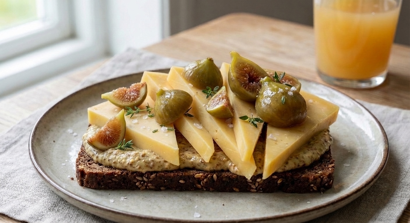 Vesterhavsost with Mustard Mayo and Pickled Fruit