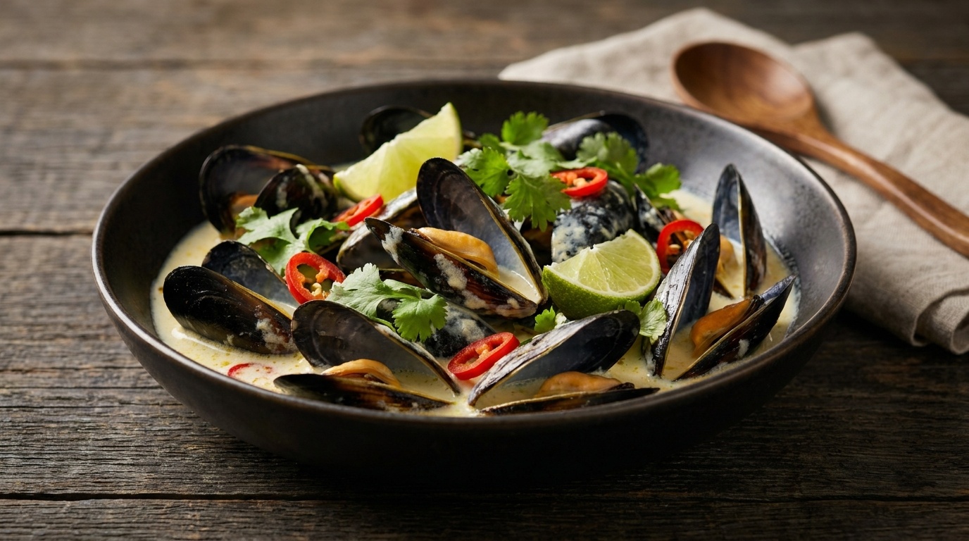 Spiced Mussels with Coconut and Yoghurt