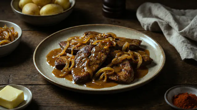 Fried Liver with Onions and Pan Gravy