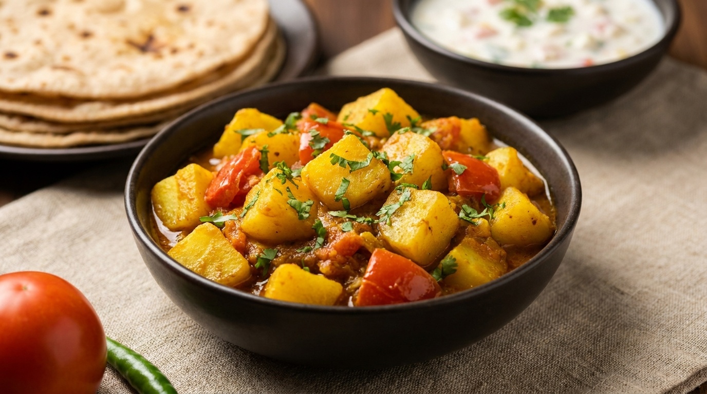 Tamatar Aloo – Potato and Tomato Stew