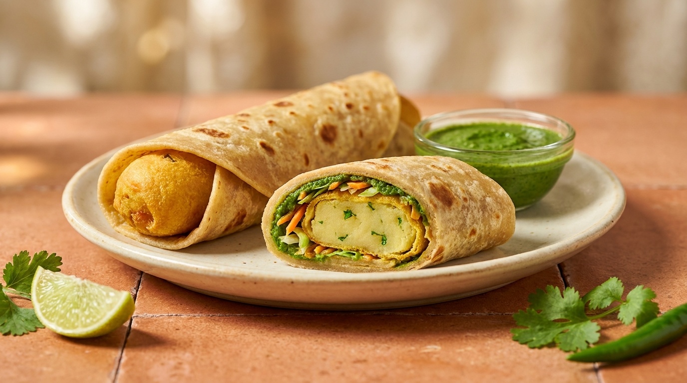 Vegetable Rolls with Chutney