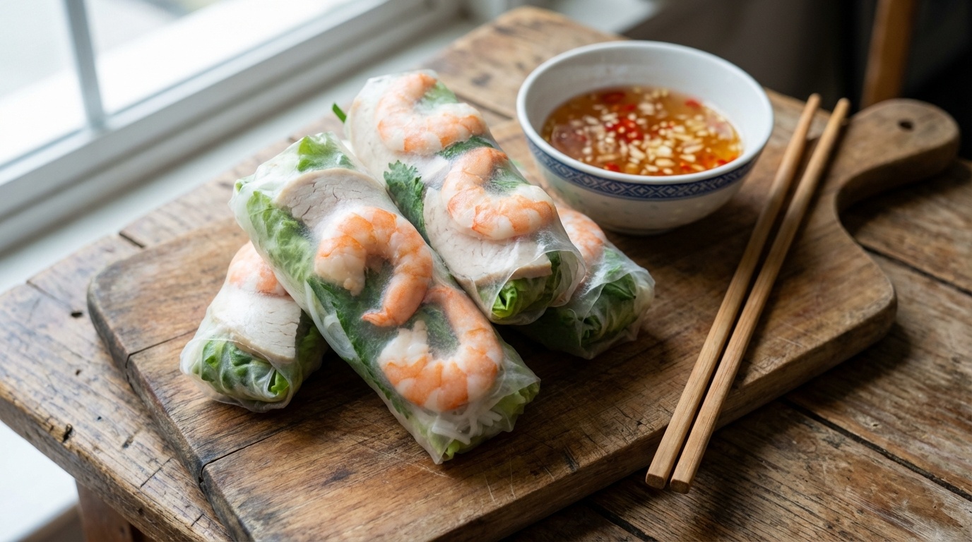 Vietnamese Fresh Spring Rolls (Nem Cuốn)