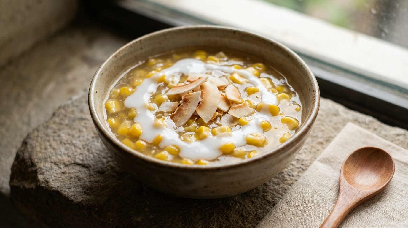 Vietnamese Sweet Corn Soup with Coconut Cream (Chè Bắp)